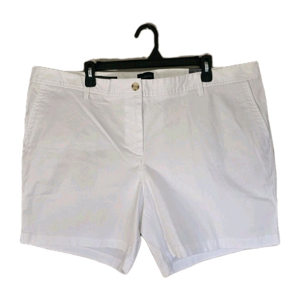 Talbots White Chino Shorts Women 18WP Plus Petite 6" Inseam NWT Preppy Old Money